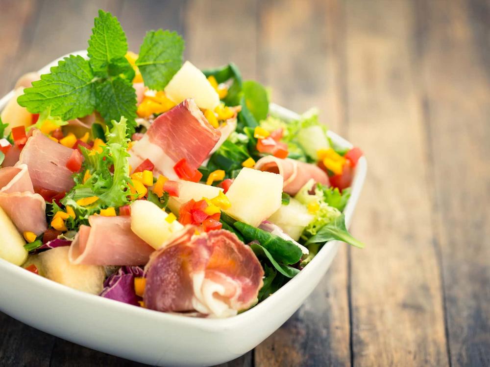 Receitas com menos de 30' - Salada com fiambre e melão